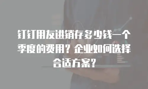 钉钉用友进销存多少钱一个季度的费用？企业如何选择合适方案？