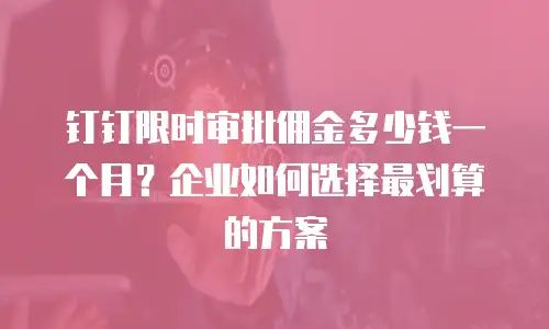 钉钉限时审批佣金多少钱一个月？企业如何选择最划算的方案