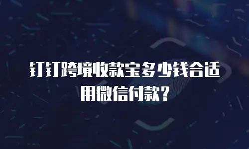 钉钉跨境收款宝多少钱合适用微信付款？