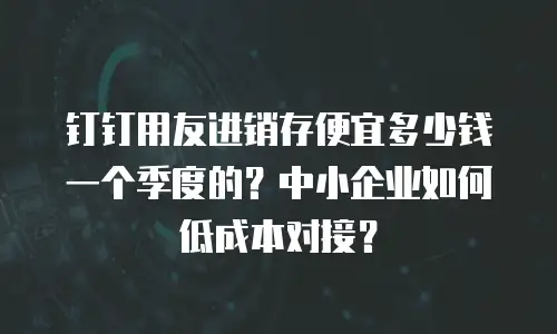 钉钉用友进销存便宜多少钱一个季度的？中小企业如何低成本对接？