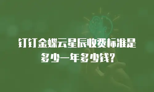 钉钉金蝶云星辰收费标准是多少一年多少钱？