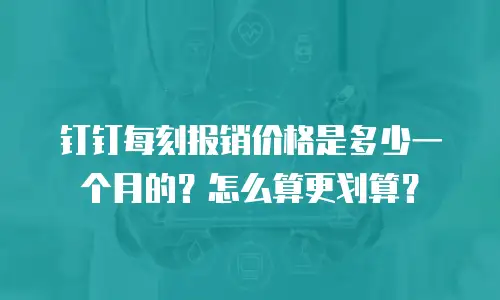 钉钉每刻报销价格是多少一个月的？怎么算更划算？
