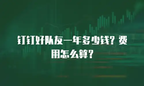 钉钉好队友一年多少钱？费用怎么算？