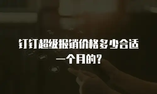 钉钉超级报销价格多少合适一个月的？