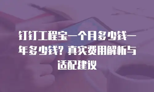 钉钉工程宝一个月多少钱一年多少钱？真实费用解析与适配建议