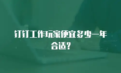 钉钉工作玩家便宜多少一年合适？