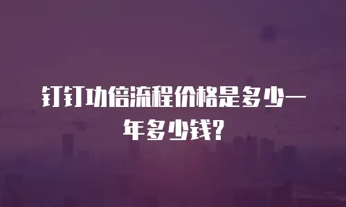 钉钉功倍流程价格是多少一年多少钱？