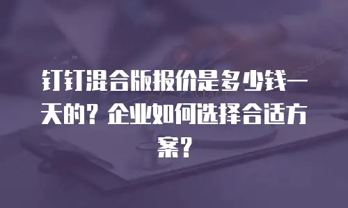 钉钉混合版报价是多少钱一天的？企业如何选择合适方案？