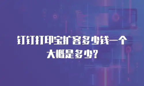 钉钉打印宝扩容多少钱一个大概是多少？