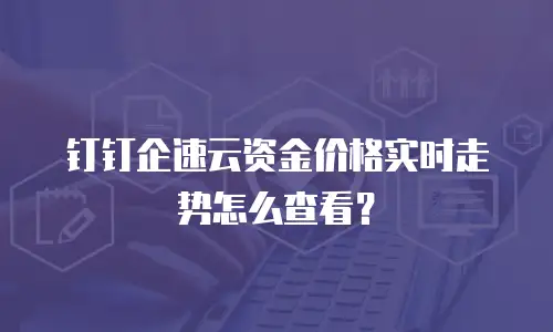 钉钉企速云资金价格实时走势怎么查看？