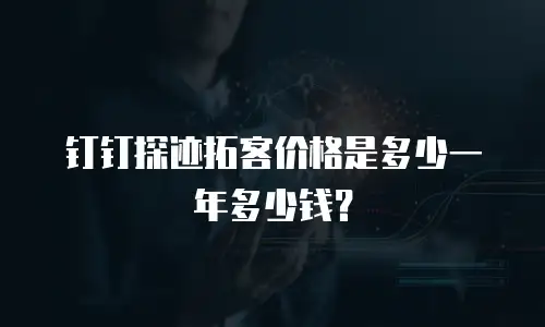 钉钉探迹拓客价格是多少一年多少钱？