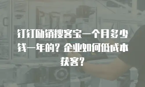 钉钉励销搜客宝一个月多少钱一年的？企业如何低成本获客？