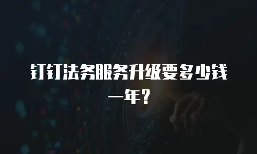 钉钉法务服务升级要多少钱一年？