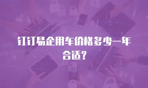 钉钉易企用车价格多少一年合适？