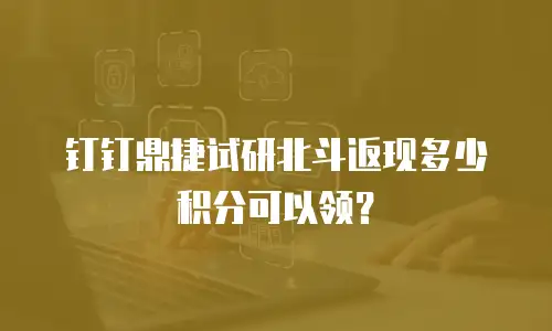 钉钉鼎捷试研北斗返现多少积分可以领？