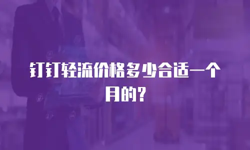 钉钉轻流价格多少合适一个月的？