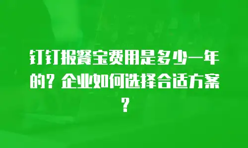 钉钉报餐宝费用是多少一年的？企业如何选择合适方案？