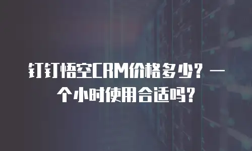 钉钉悟空CRM价格多少？一个小时使用合适吗？