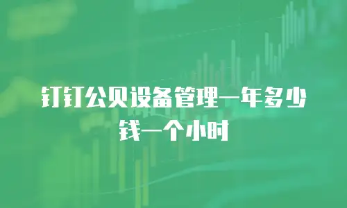钉钉公贝设备管理一年多少钱一个小时