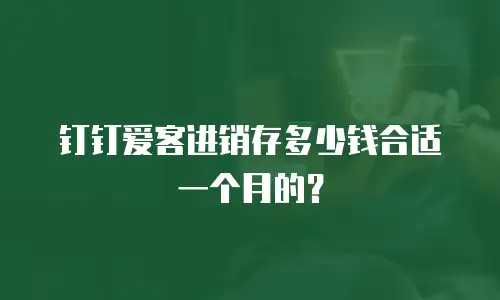 钉钉爱客进销存多少钱合适一个月的？