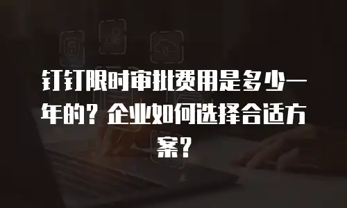 钉钉限时审批费用是多少一年的？企业如何选择合适方案？