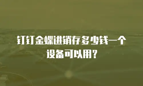 钉钉金蝶进销存多少钱一个设备可以用？