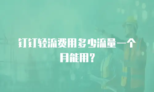 钉钉轻流费用多少流量一个月能用？