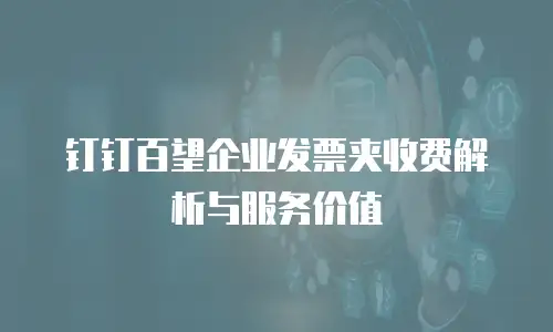 钉钉百望企业发票夹收费解析与服务价值