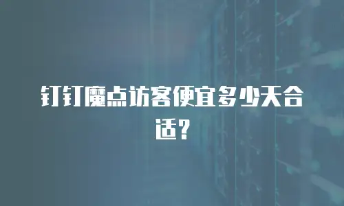 钉钉魔点访客便宜多少天合适？