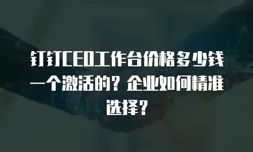 钉钉CEO工作台价格多少钱一个激活的？企业如何精准选择？