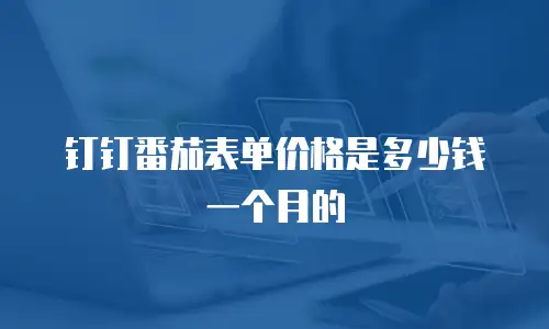 钉钉番茄表单价格是多少钱一个月的