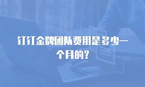 钉钉金牌团队费用是多少一个月的？