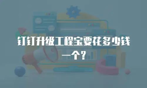 钉钉升级工程宝要花多少钱一个？
