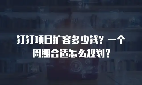 钉钉项目扩容多少钱？一个周期合适怎么规划？
