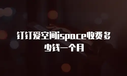 钉钉爱空间ispace收费多少钱一个月
