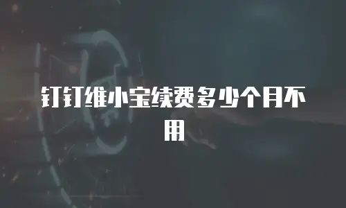 钉钉维小宝续费多少个月不用