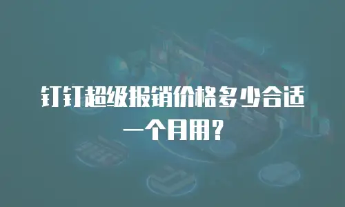 钉钉超级报销价格多少合适一个月用？