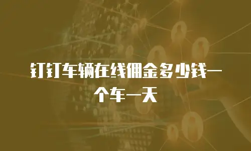 钉钉车辆在线佣金多少钱一个车一天