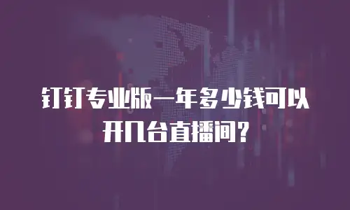 钉钉专业版一年多少钱可以开几台直播间？