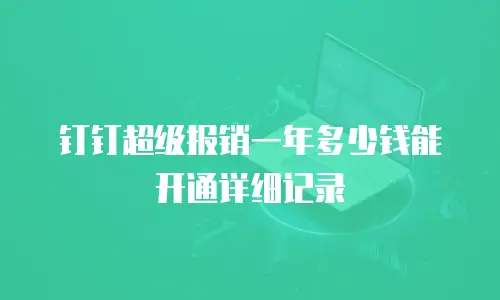 钉钉超级报销一年多少钱能开通详细记录