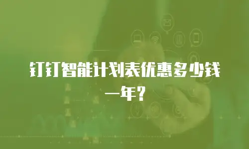钉钉智能计划表优惠多少钱一年？