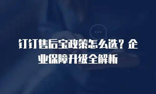 钉钉售后宝政策怎么选？企业保障升级全解析
