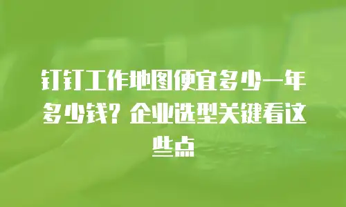 钉钉工作地图便宜多少一年多少钱？企业选型关键看这些点