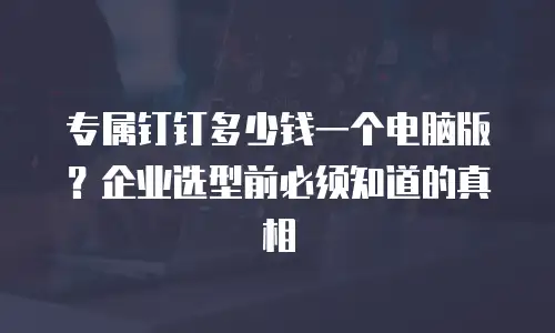 专属钉钉多少钱一个电脑版？企业选型前必须知道的真相