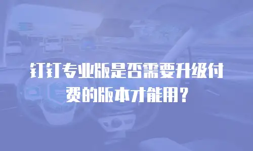 钉钉专业版是否需要升级付费的版本才能用？