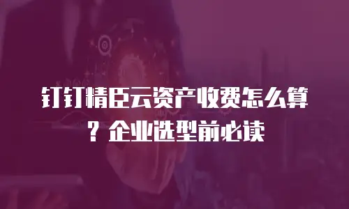 钉钉精臣云资产收费怎么算？企业选型前必读