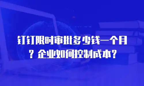 钉钉限时审批多少钱一个月？企业如何控制成本？