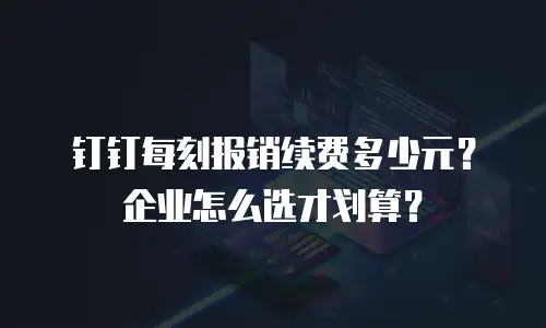 钉钉每刻报销续费多少元？企业怎么选才划算？