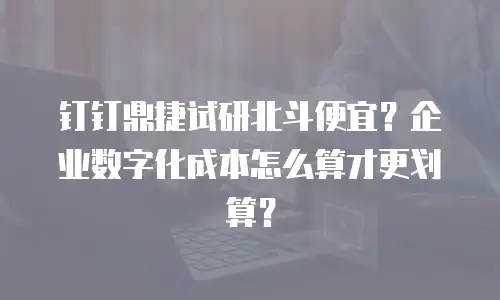 钉钉鼎捷试研北斗便宜？企业数字化成本怎么算才更划算？