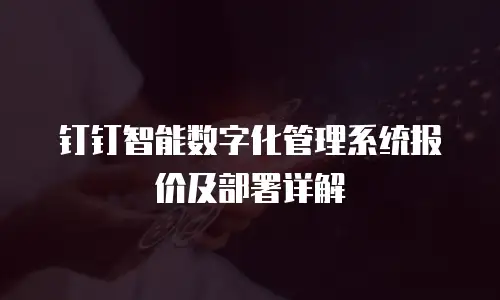 钉钉智能数字化管理系统报价及部署详解
